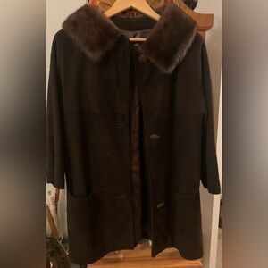 Vintage Swing Style (Jackie O) Mink Collar Coat